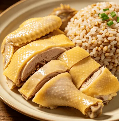 白切鸡配薏麦饭